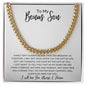To My Bonus Son | Family Forever | Cuban Link Chain