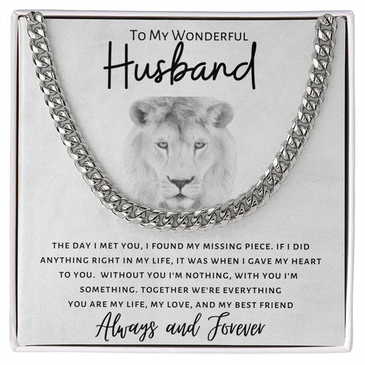 To My Wonderful Husband | The Day I Met You | Cuban Link Chain