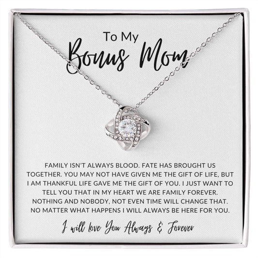 To My Bonus Mom | Fate brought Us Together | Love Knot Necklace