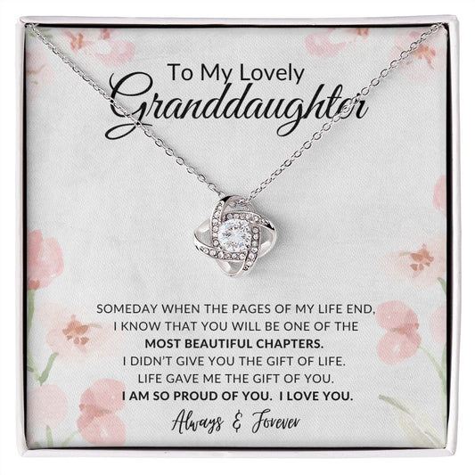 To My Granddaughter | I Am So Proud of You | Love Knot Necklace