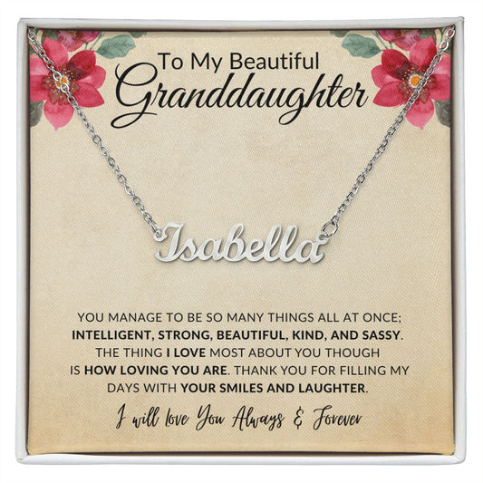 To My Granddaughter | So Many Things All At Once | Personalized Name Necklace