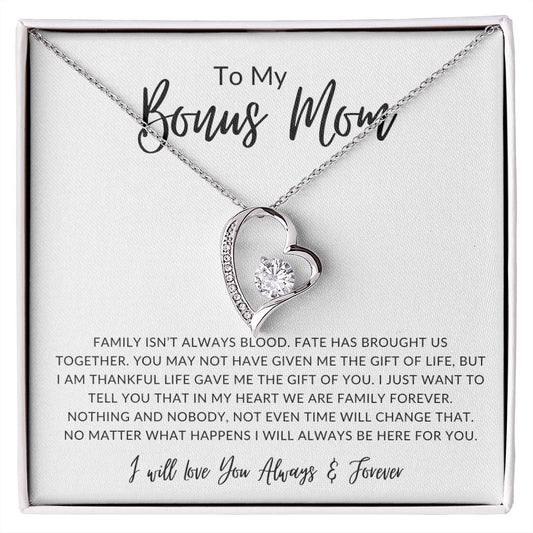 To My Bonus Mom | Fate brought Us Together | Forever Love Necklace
