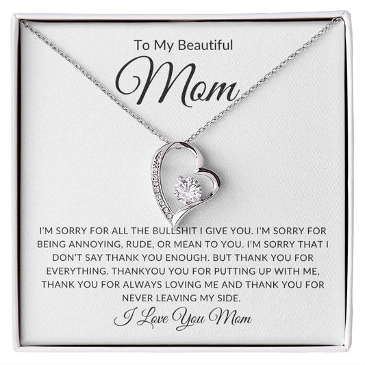 To My Beautiful Mom | Thank You For Everything | Forever Love Necklace