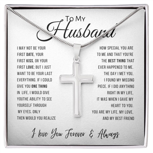 To My Husband | You Are My Last Everything | Cross Necklace