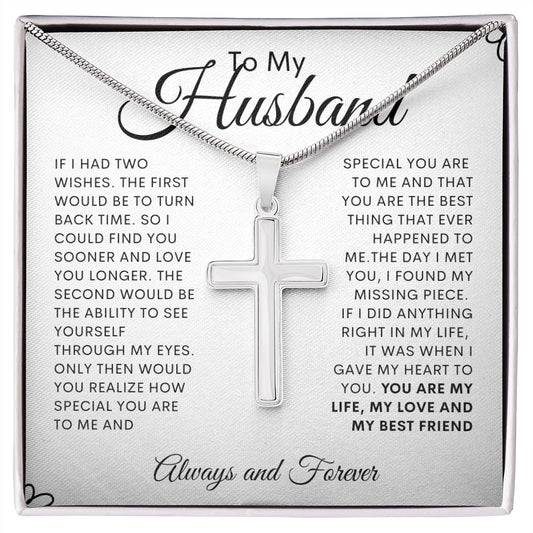 To My Husband | If I Had Two Wishes |  Cross Necklace